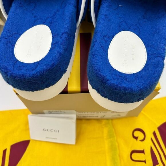 Men’s Gucci, X Adidas monogram, GG slides size 12 made in Italy - Picture 6 of 8